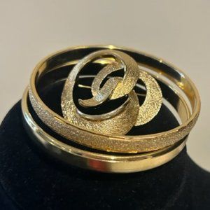 MONET Gold Tone Brooch/Bracelet SET – 3 LOT